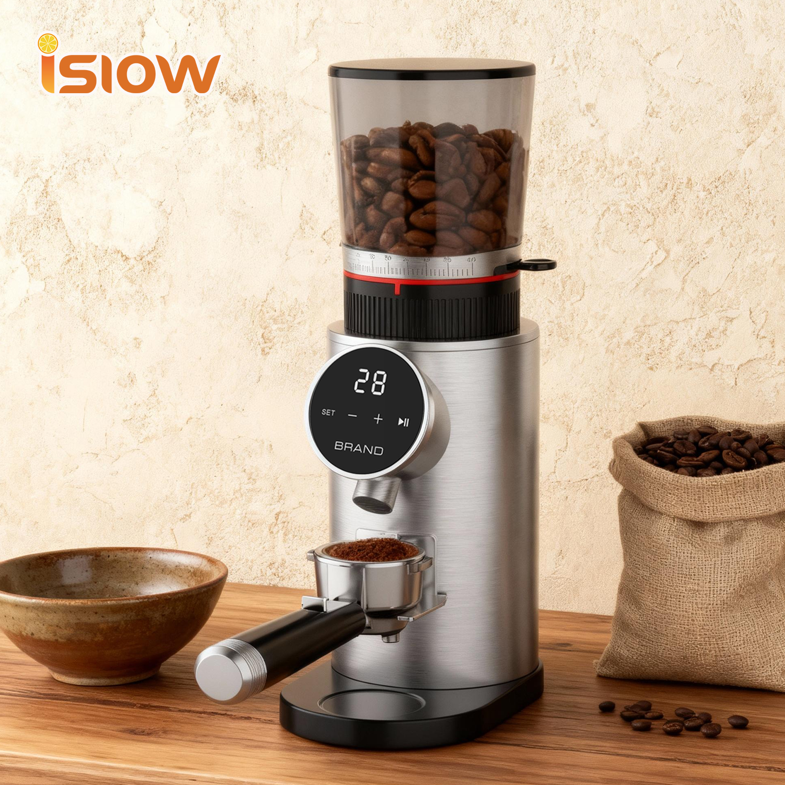 CG-003 Electric Stainless Steel Multifunctional Professional Espresso 48mm Conical Burr Commercial Coffee Grinder Machine