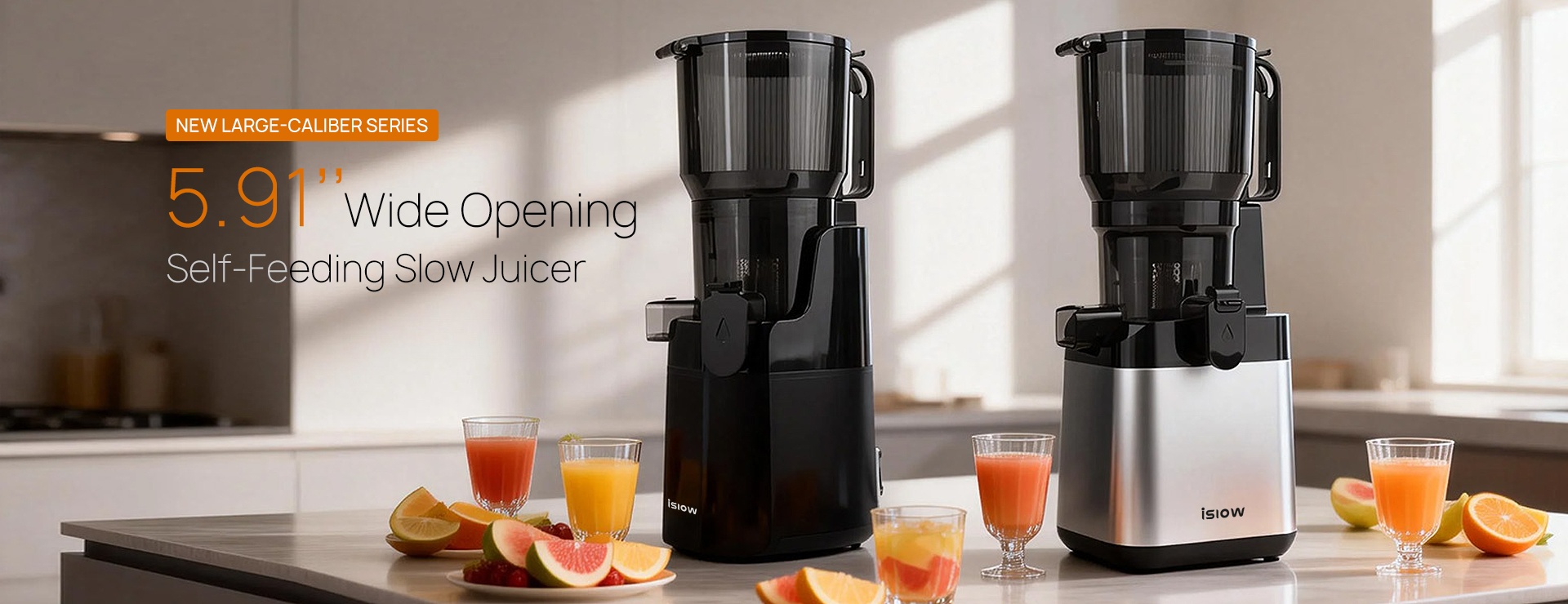 5.91'' wide feed chute slow juicer